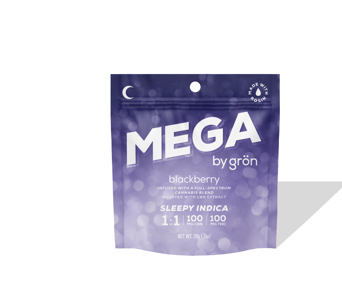 Photograph of product: Grn - Gummies - MEGA Blackberry (I) - 100mg (1:1)(TH-oui:CBN)