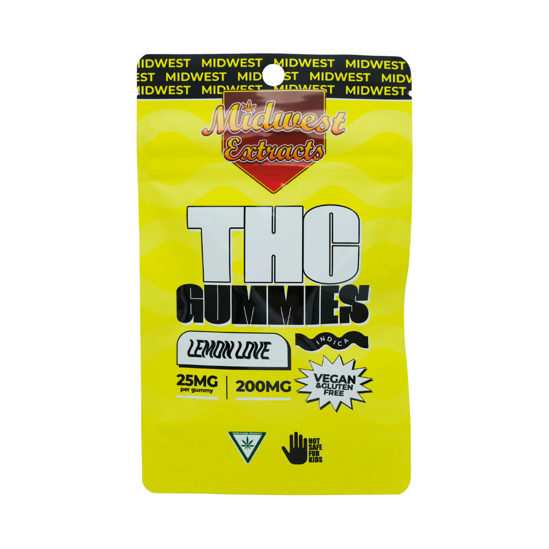 Photograph of product: Midwest Extracts -  200mg Gummies - Lemon Love