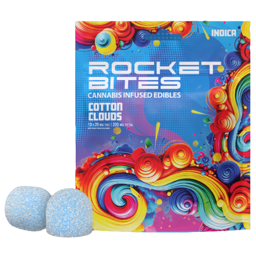 Photograph of product: Rocket Bites Cotton Clouds Oui'd Gummies 200mg TH-oui