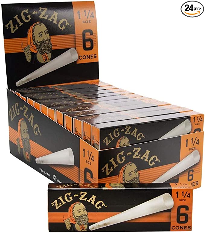 Photograph of product: ZIG ZAG | 1 1/4 CONES | ULTRA THIN 6PK