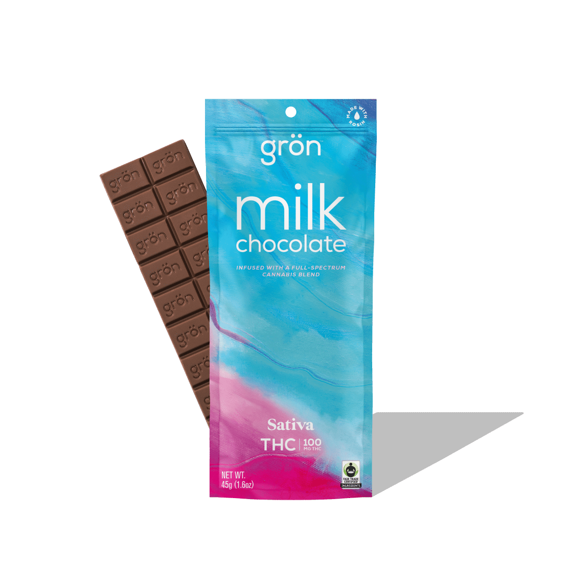 Photograph of product: Grn - Chocolate Bar - Milk Chocolate (no sea salt) (S)