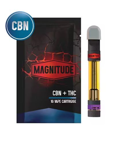 Photograph of product: Magnitude - Roasted Garlic Margy 4:1 TH-oui:CBN 510 Vape Cart - 1g