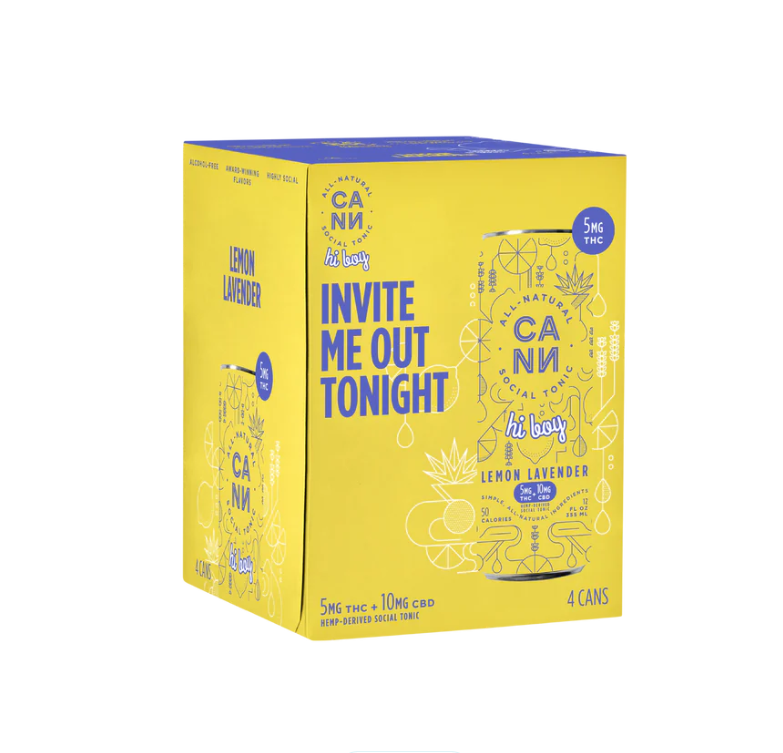 Photograph of product: Lemon Lavender - 20MG THC 12OZ Hi Boy 4PK