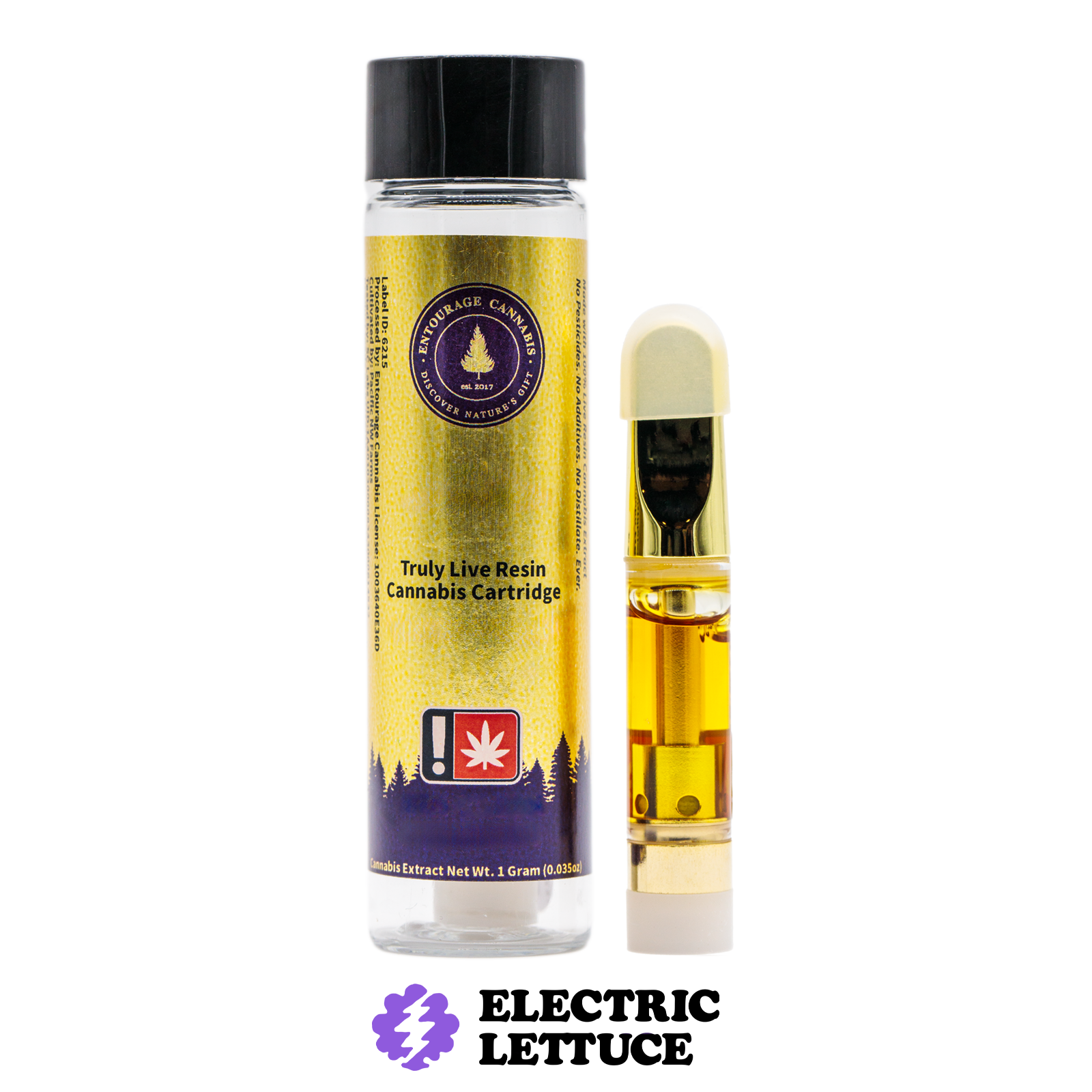 Photograph of product: Entourage White Grape Pie Live Resin Cartridge 1g