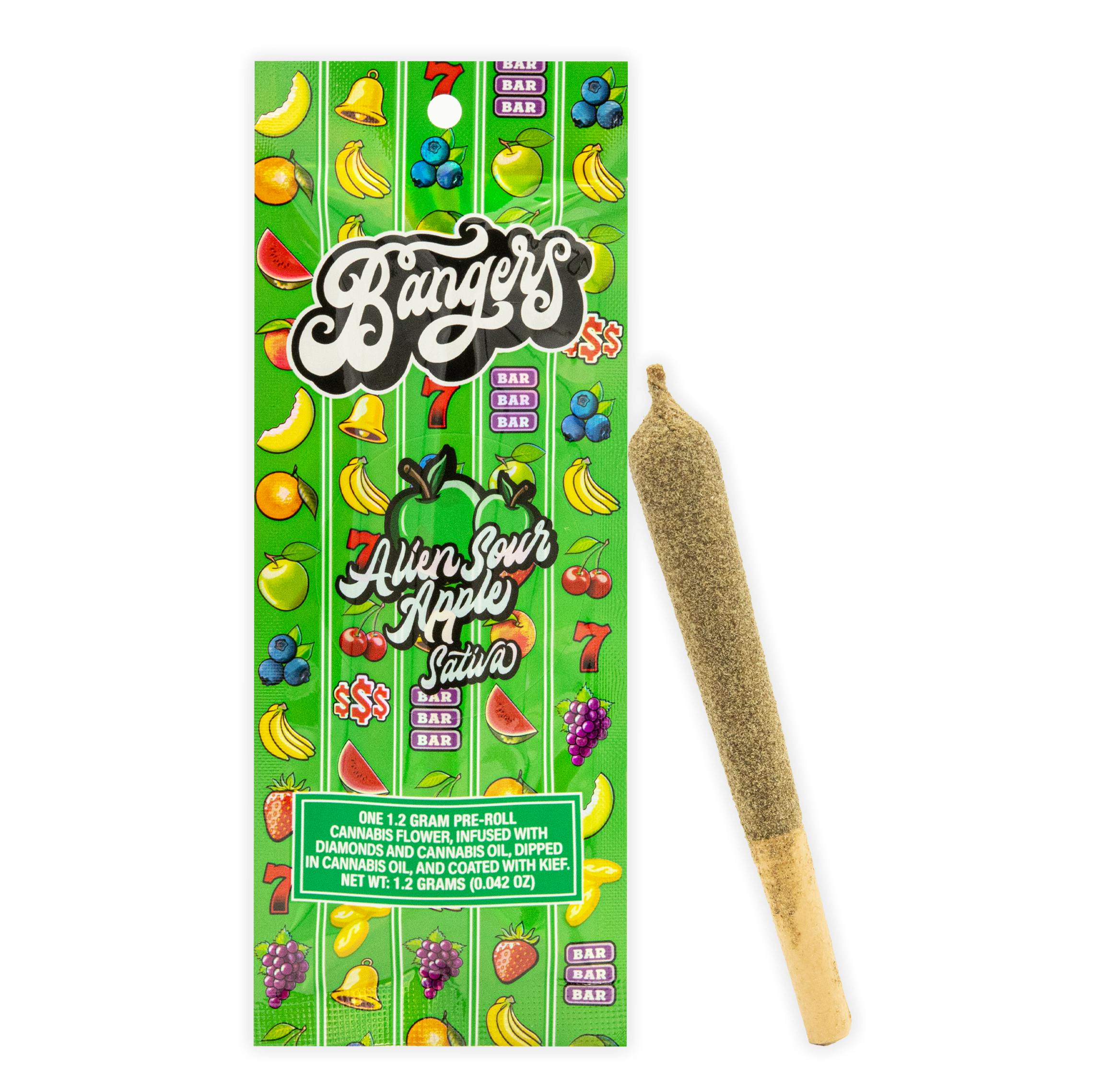 Photograph of product: ALIEN SOUR APPLE INFUSED PRE-ROLL [1.2G]