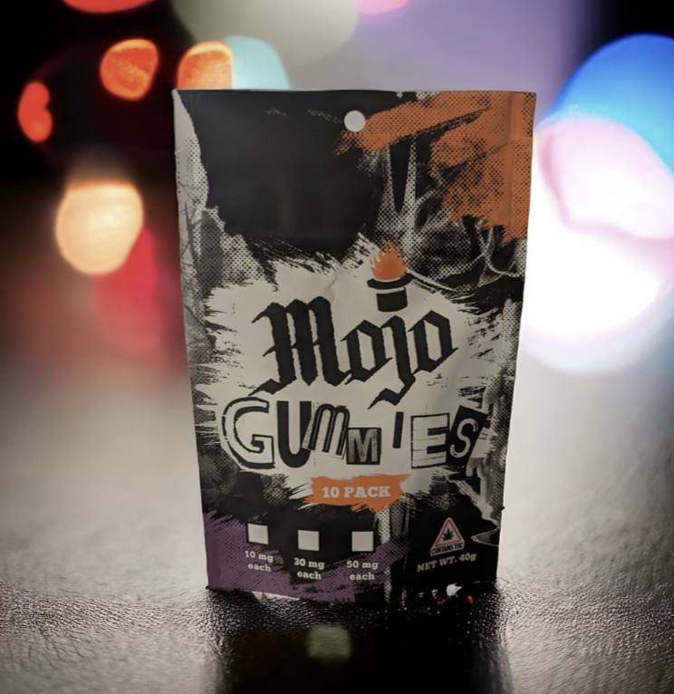 Photograph of product: Grape. 100mg Gummies. Mojo