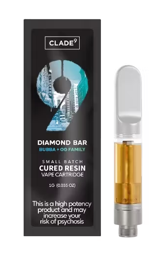 Photograph of product: Clade9 Disposable Vape Cured Resin- Diamond Bar