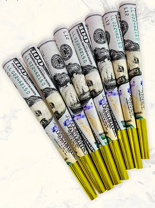 Photograph of product: Benjamin $100 Bill Cones 8pk
