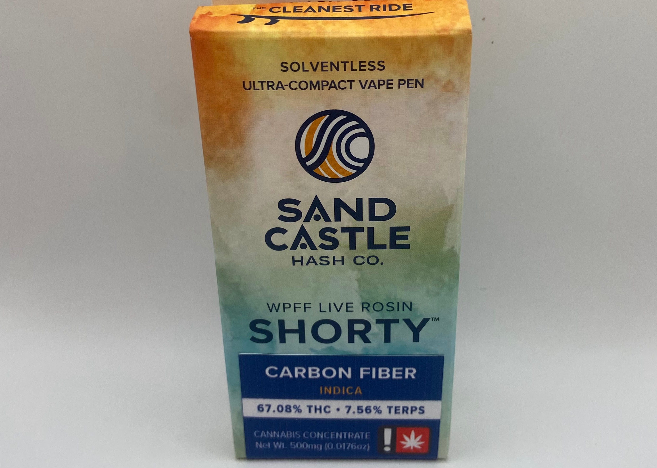 Photograph of product: Sand Castle | WPFF Live Rosin | AIO SHORTY Oui'd | Carbon Fiber