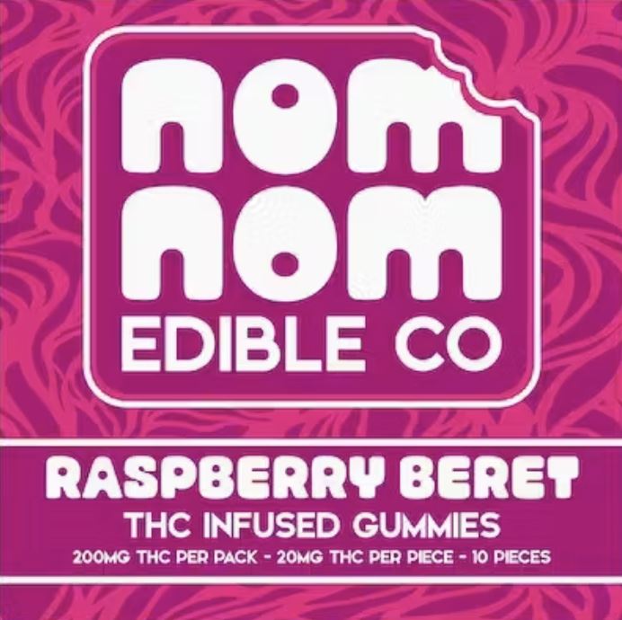 Photograph of Product: Nom Nom Gummies - Raspberry Beret - 200mg