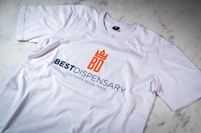 Photograph of product: BEST  DISPENSARY WHITE (CHEST LOGO ) T SHIRT