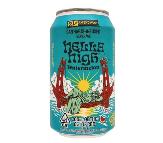 Photograph of product: Hella High Watermelon Infused Beverage 100mg - 