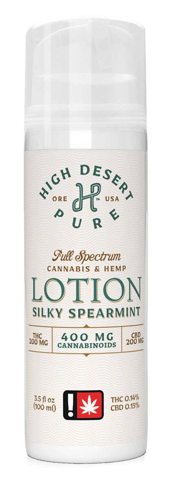 Photograph of product: High Desert  Silky Spearmint 1:1:1 TH-oui:CBD:CBG Lotion