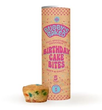 Photograph of product: Bubby's Baked - Birthday Cake Full Spectrum Bites - 5pk (5mg/25mg)