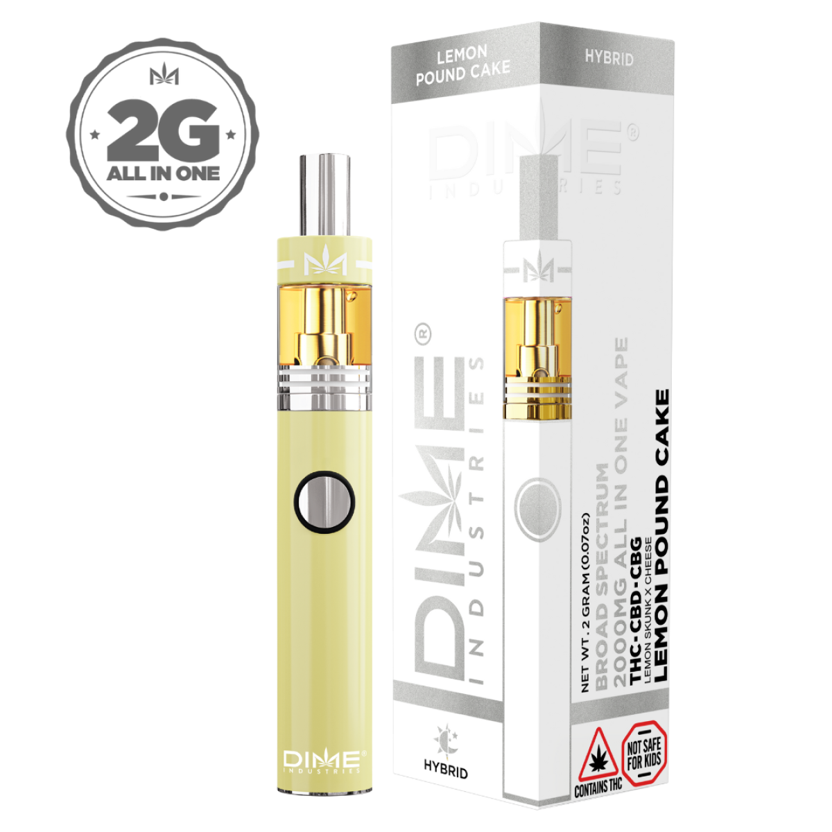 Photograph of product: Lemon Pound Cake | 2g | Disposable | 1:1:1 | TH-oui:CBD:CBG