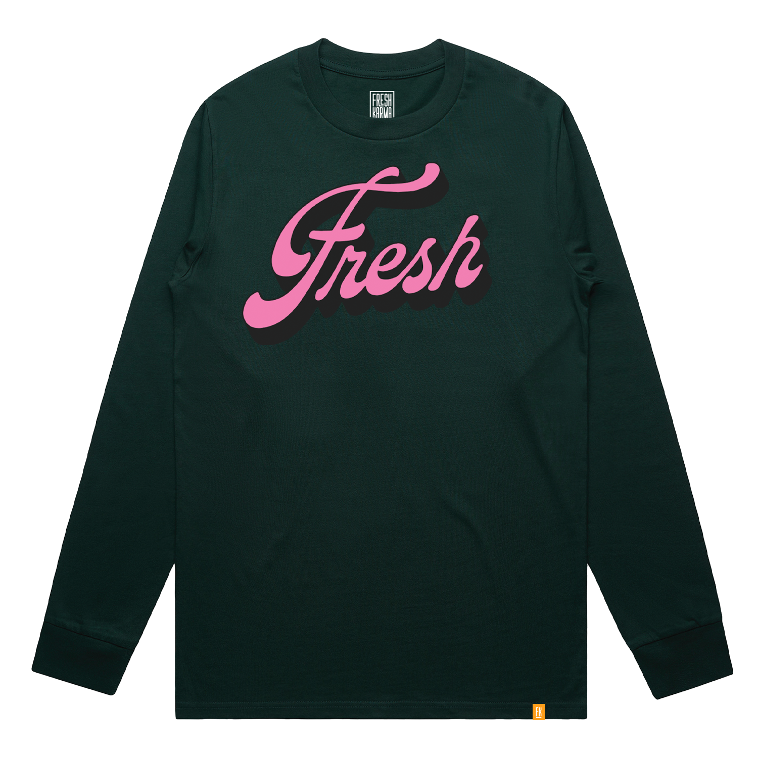 Photograph of product: FK Long Sleeve T-Shirt - Green - Fresh