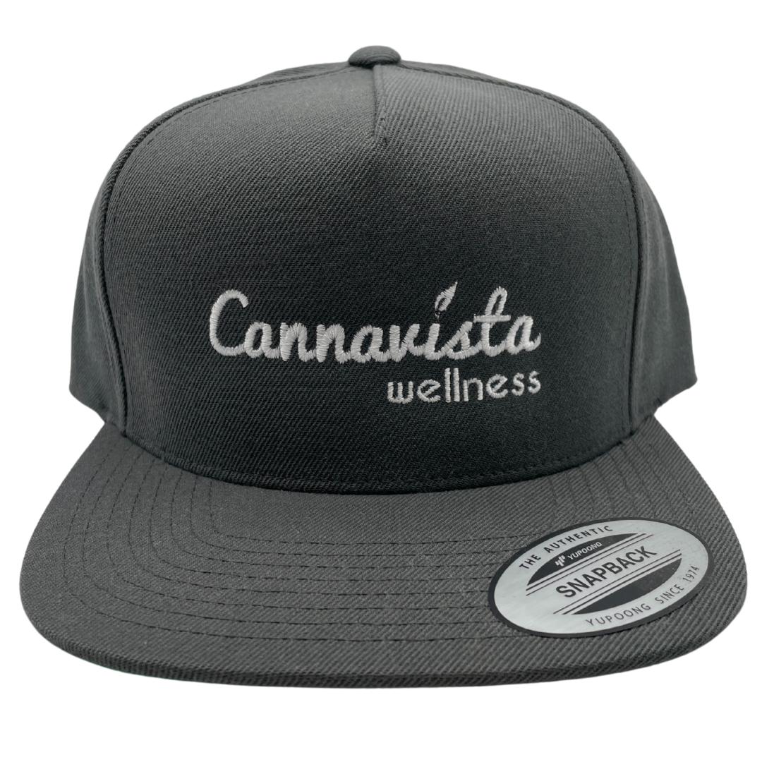 Photograph of product: Cannavista | Snapback Hat | Dark Grey