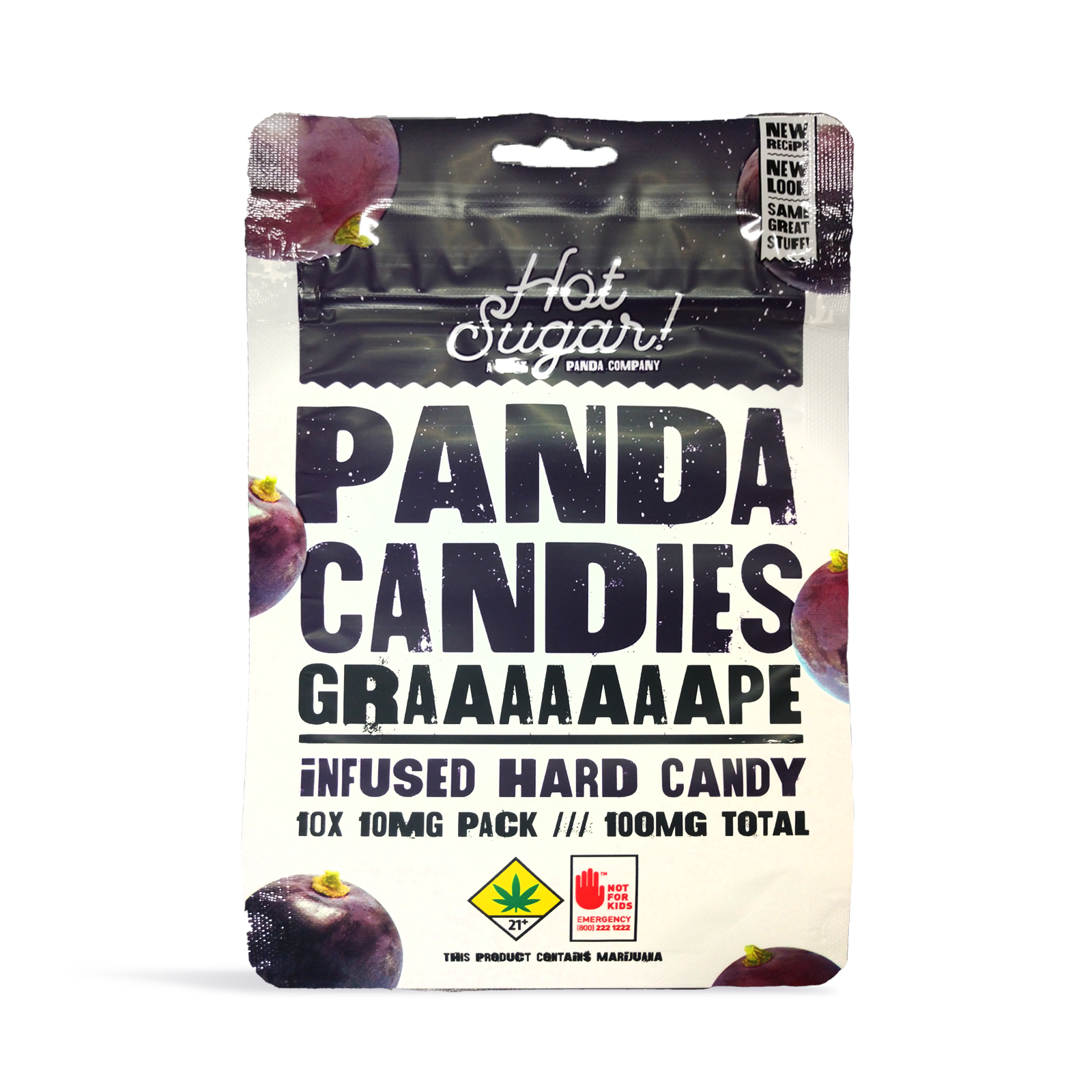 Photograph of product: Hot Sugar! | Panda Candies 10-pack 100mg | Grape