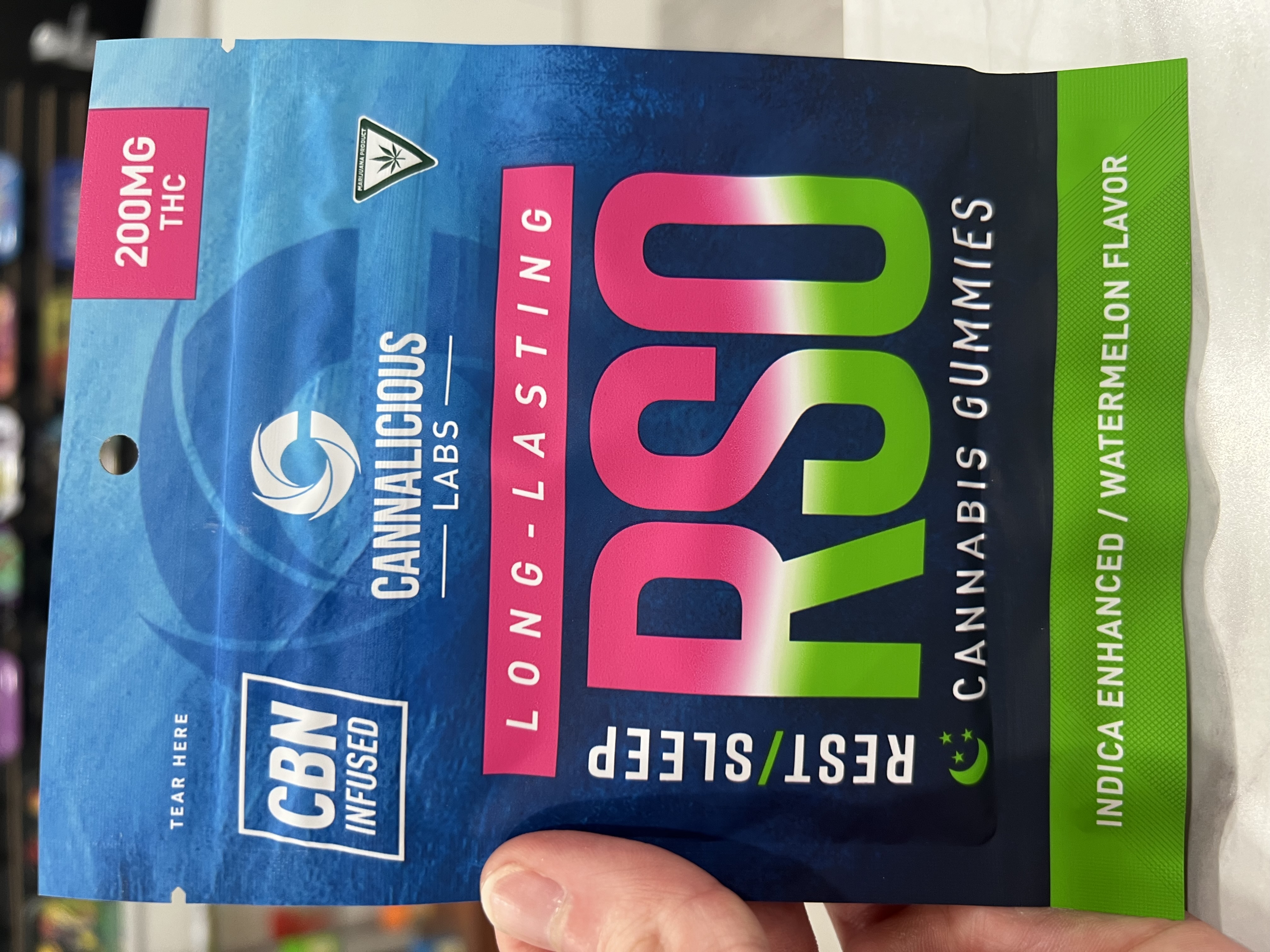 Photograph of product: Cannalicious Labs - RSO Gummy - Rest - Watermelon - 200mg