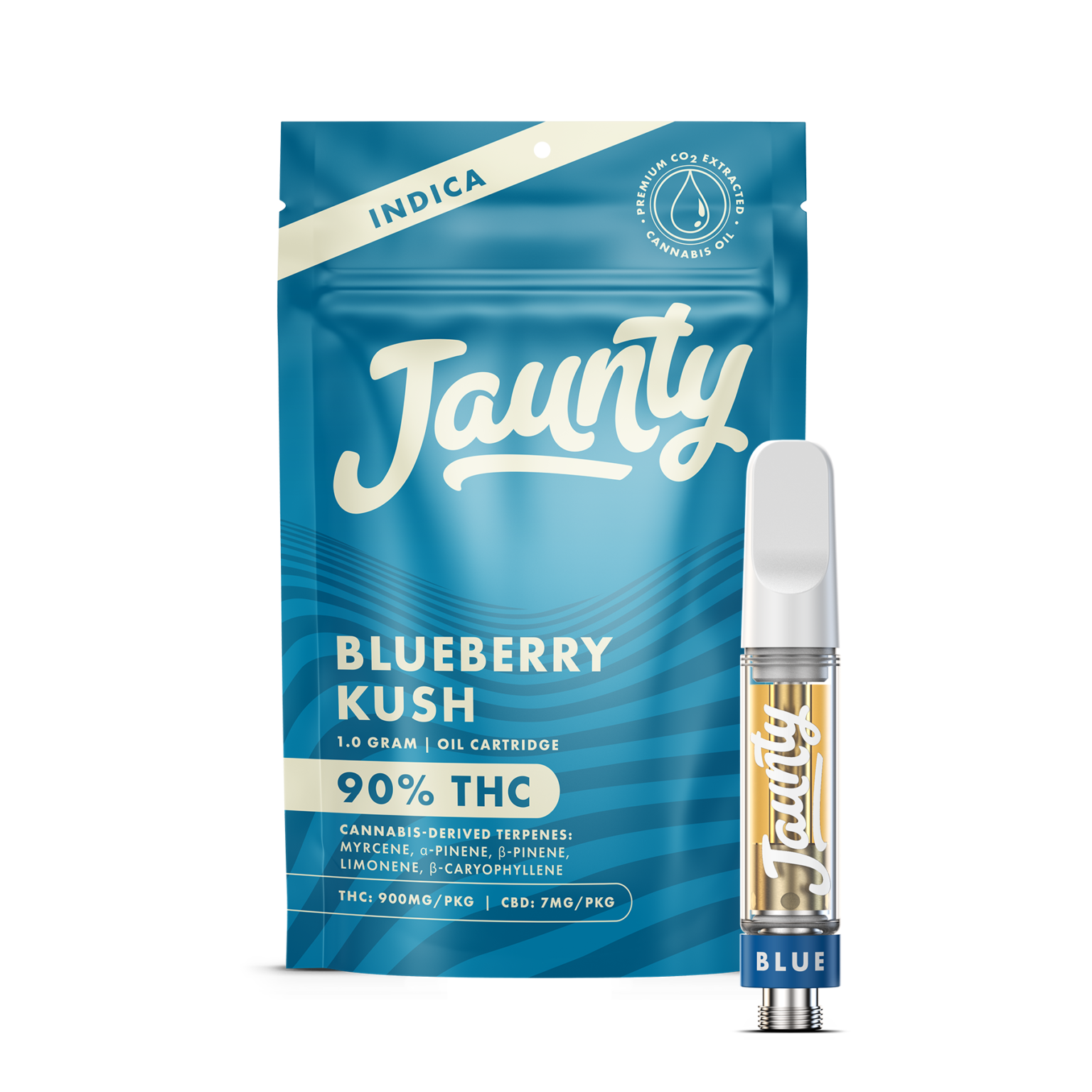 Photograph of product: Jaunty | Blueberry Kush | Vape Cartridge