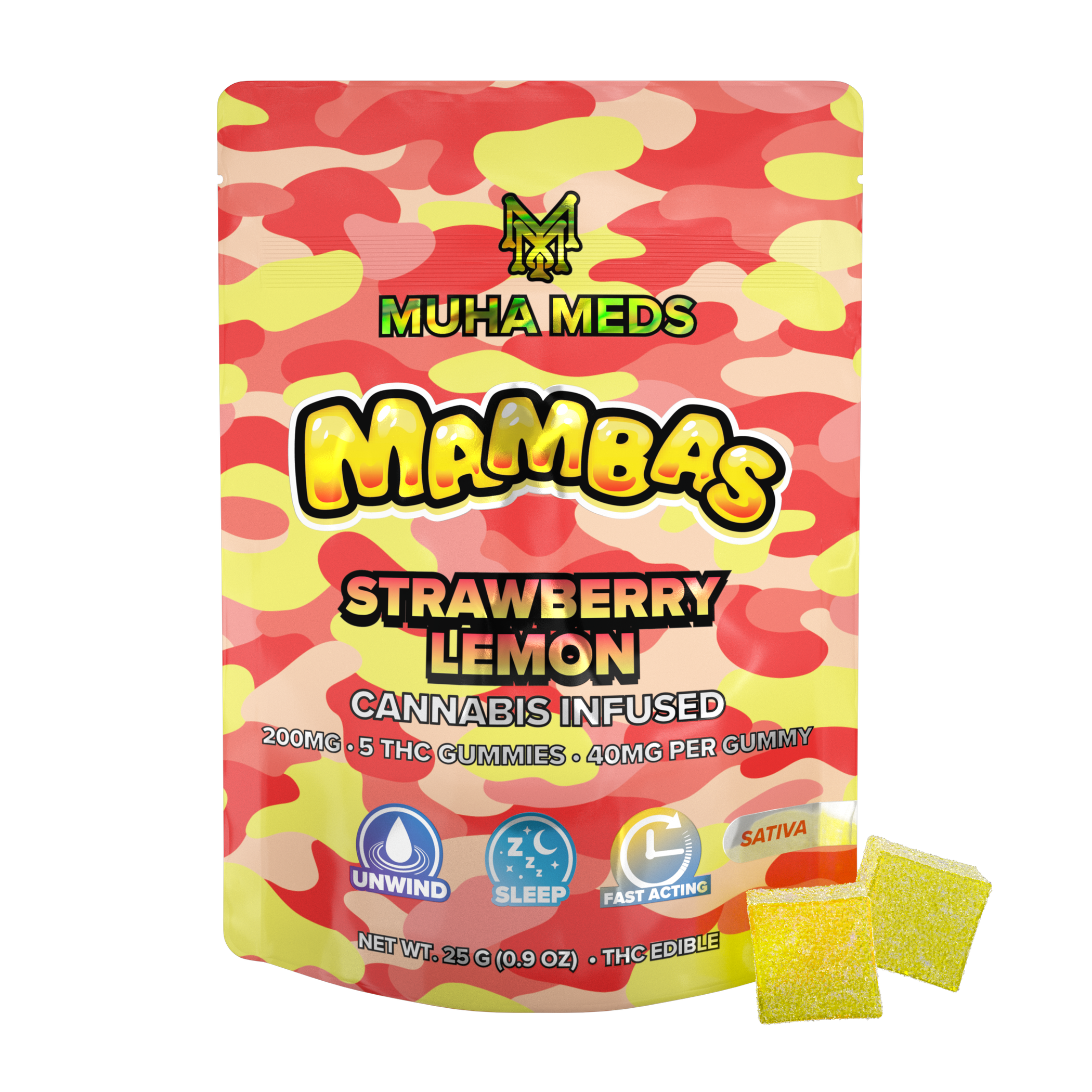 Photograph of product: Strawberry Lemon Mambas | 200MG Gummies