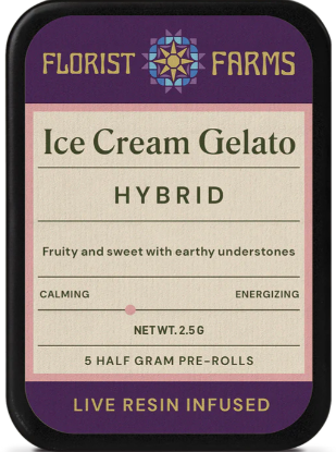 Photograph of product: Florist Farms | Pre Rolls | Sour Tangie | 5 pack 1/2gram