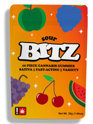 Photograph of product: Bitz | Sour Mixed Fruit Variety Gummies | Oui'd | 10pk