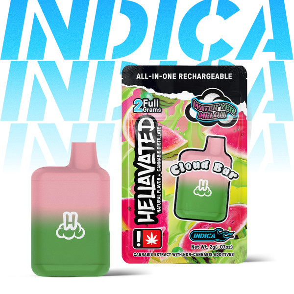 Photograph of product: Hellavated 2g Cloud Bar | Water'yer Melon Disposable
