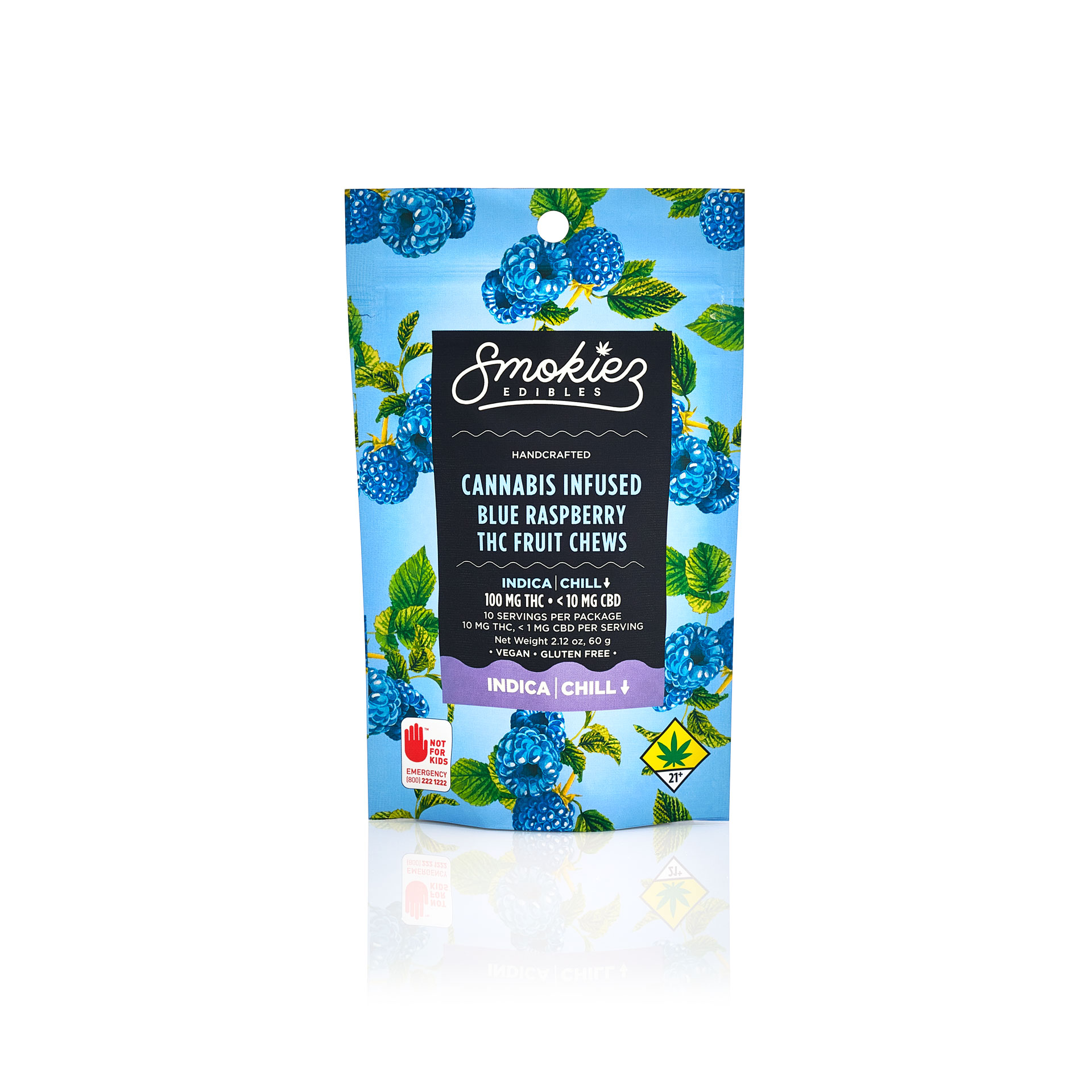 Photograph of Product: Blue Raspberry Indica  100mg THC Fruit Chews