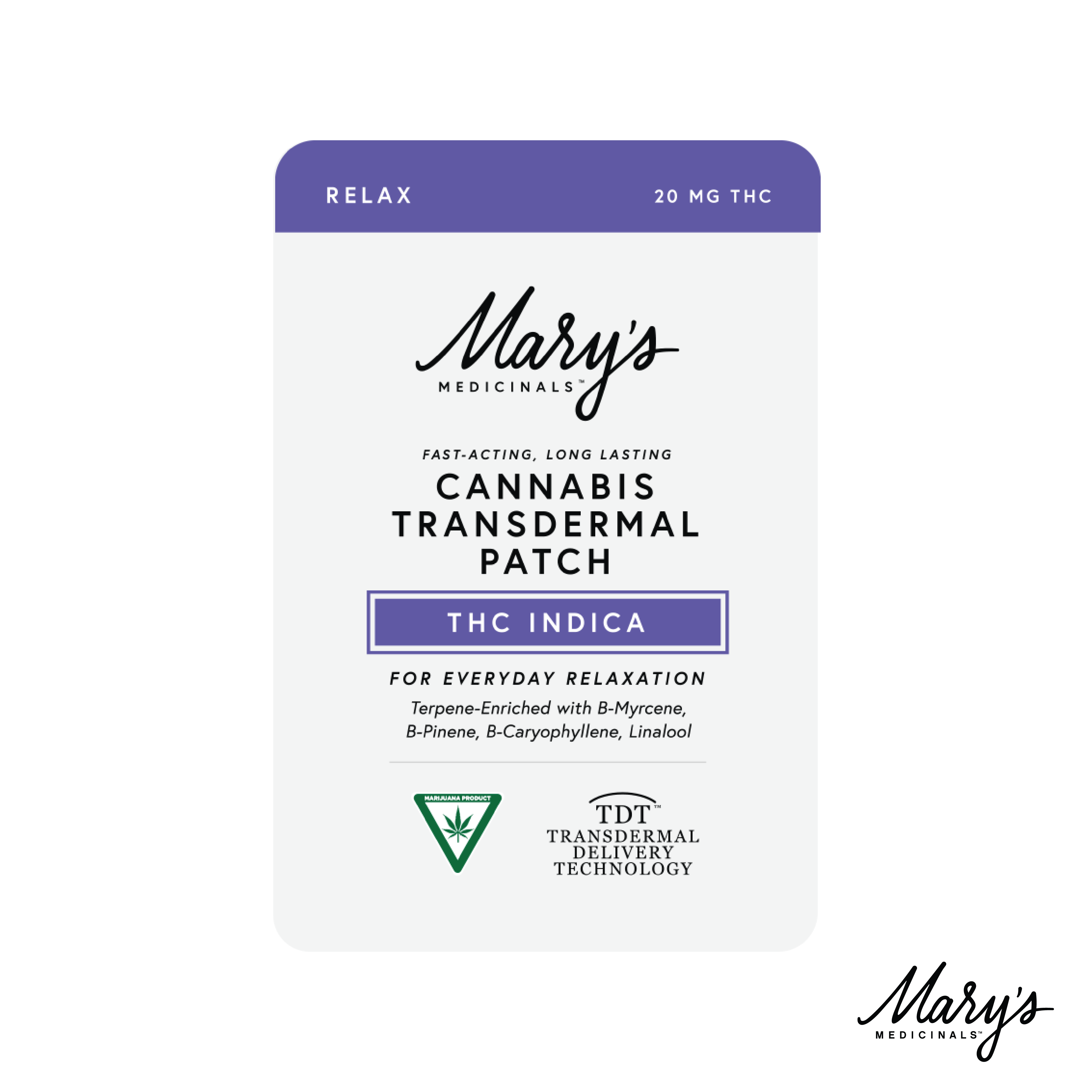 Photograph of product: Mary's | 20mg Transdermal Patch | Relax (Oui'd)