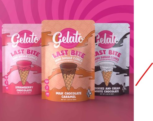 Photograph of product: Gelato Last Bites - Strawberry White Chocolate 200MG