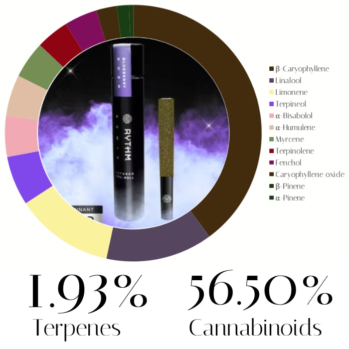 Photograph of product: Blueberry Kush Infused by Rythm | Pre-Rolls | 1.0g