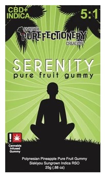 Photograph of product: Serenity RSO Gummies | Pineapple | 5:1 (CBD:TH-oui) | 100mg