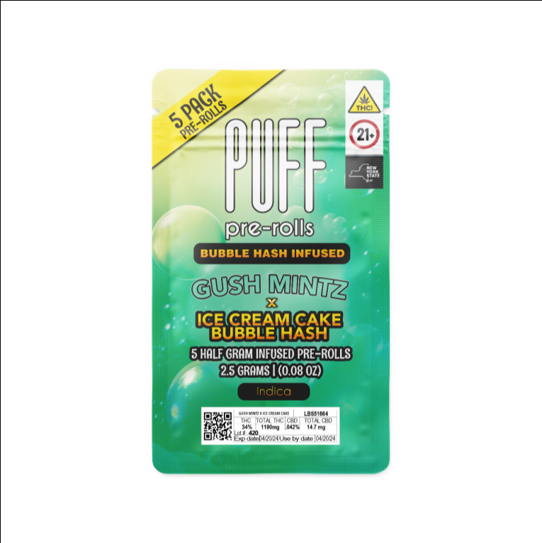 Photograph of product: PUFF - Gush Mintz x Ice Cream Cake Bubble au chocolat - 5pk Infused Joints
