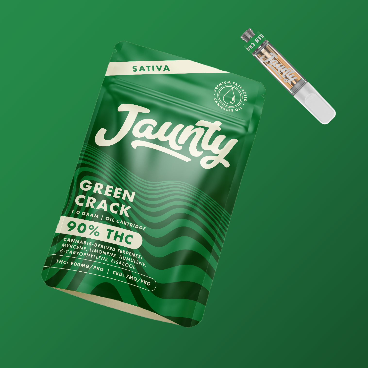 Photograph of product: Jaunty - Green Crack - Vape Cart