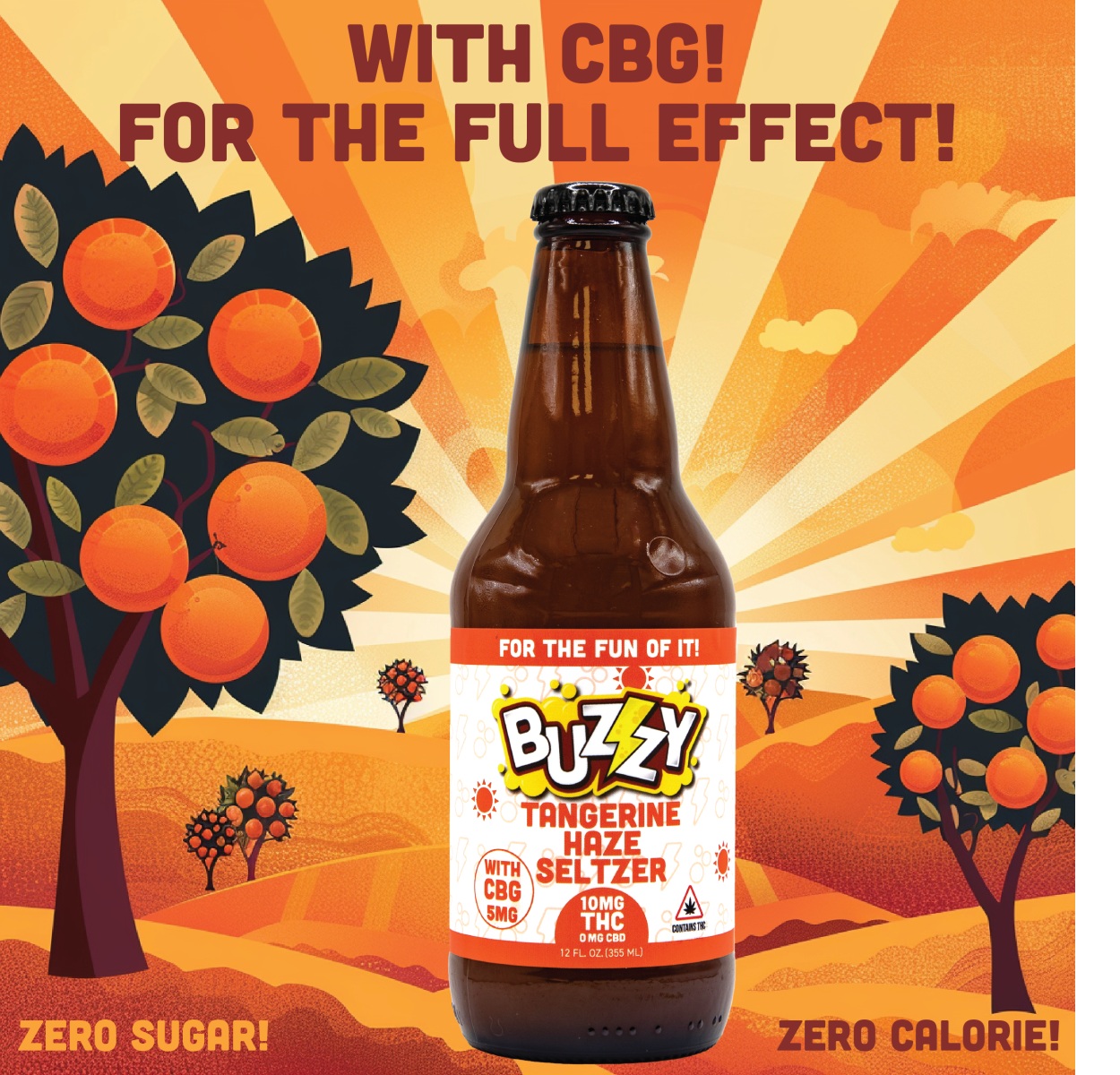 Photograph of product: BZY | Buzzy Tangerine Haze Seltzer | 10mg TH-oui