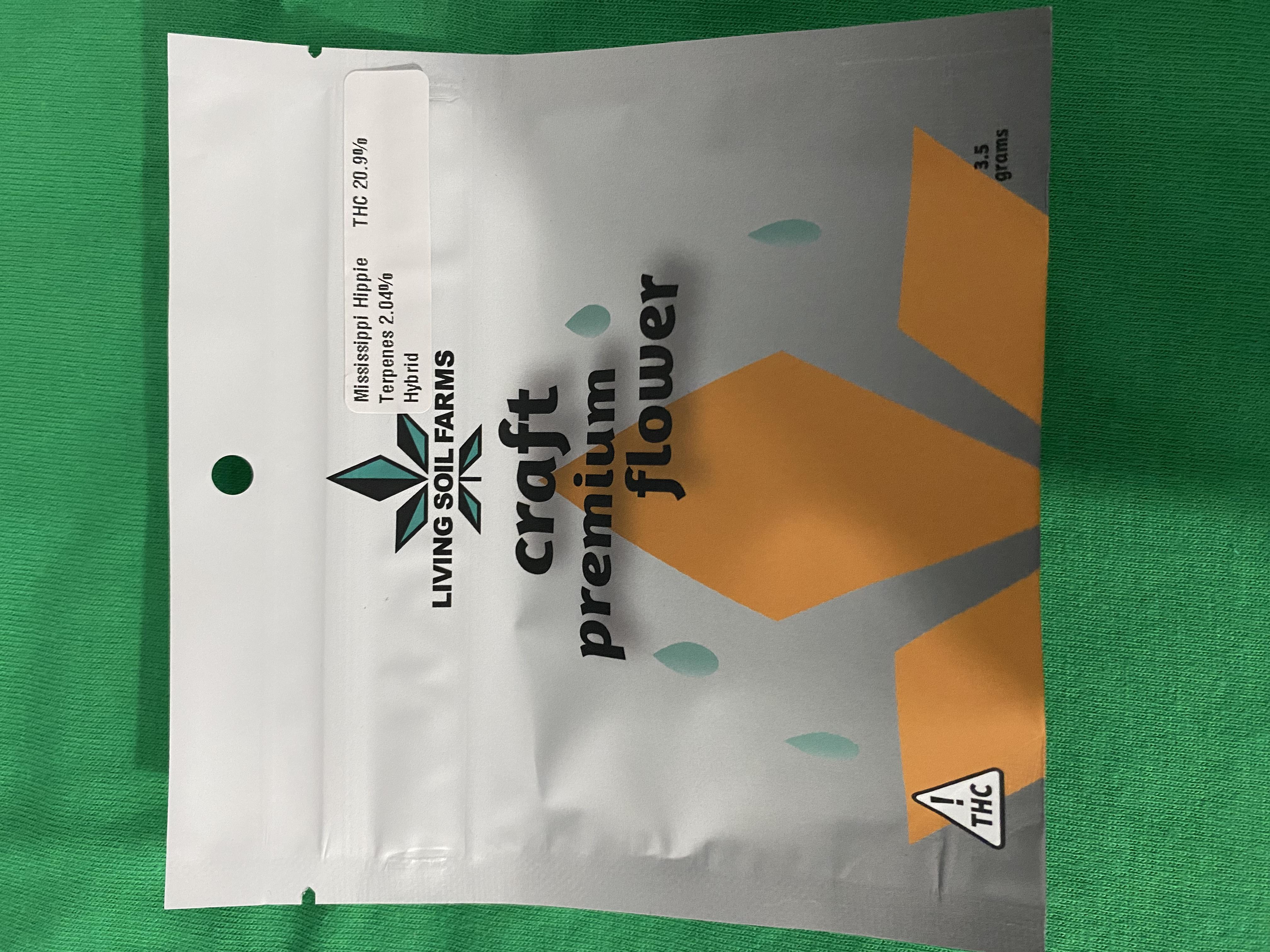 Photograph of product: Living Soil Farms- Mississippi Hippie - 3.5g