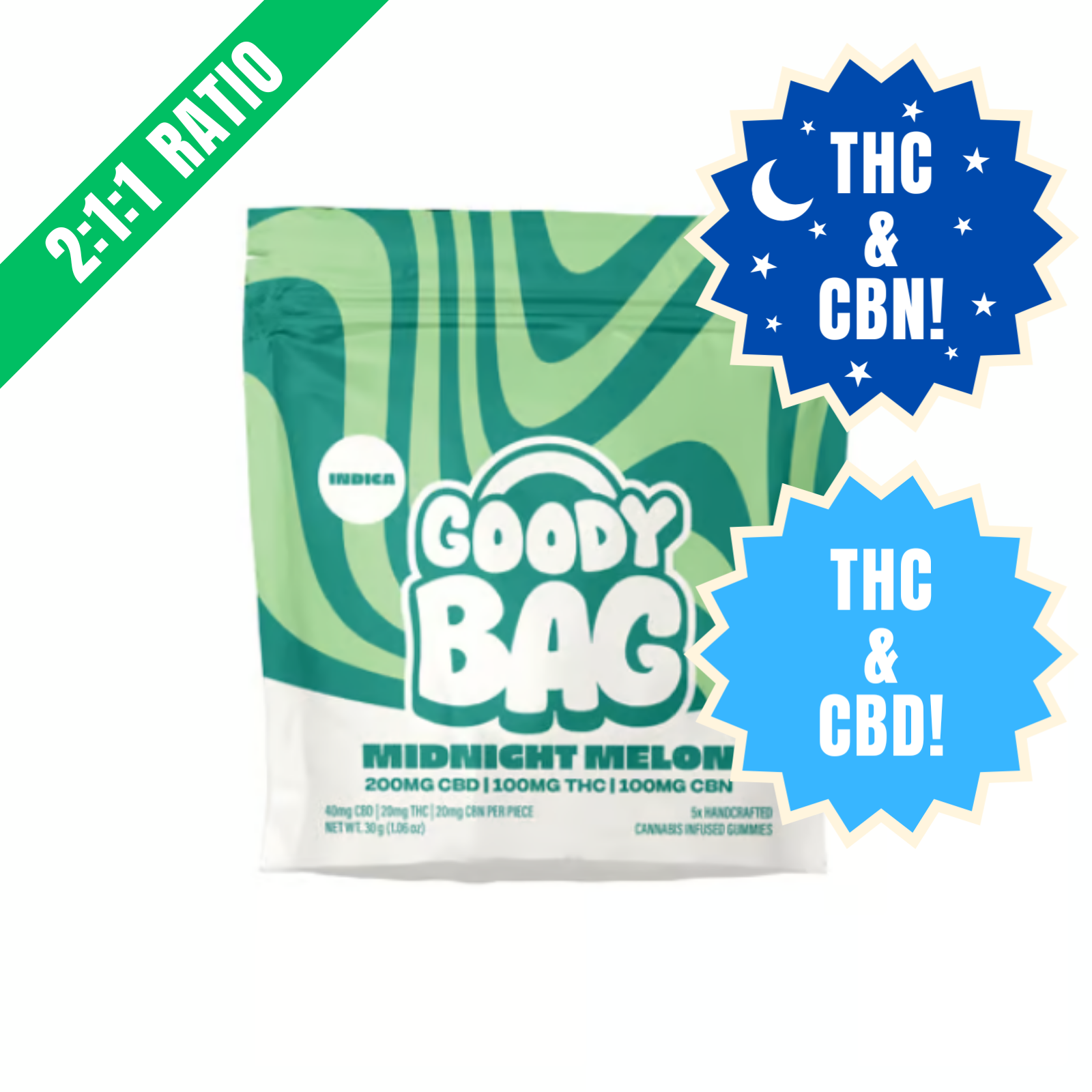 Photograph of product: MIDNIGHT MELON GUMMIES | 5PK | 100MG
