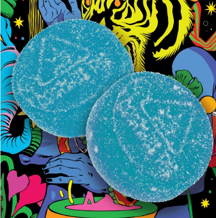 Photograph of product: Blue Raz Pineapple | 100 mg 20pk | Gummies | Sapura