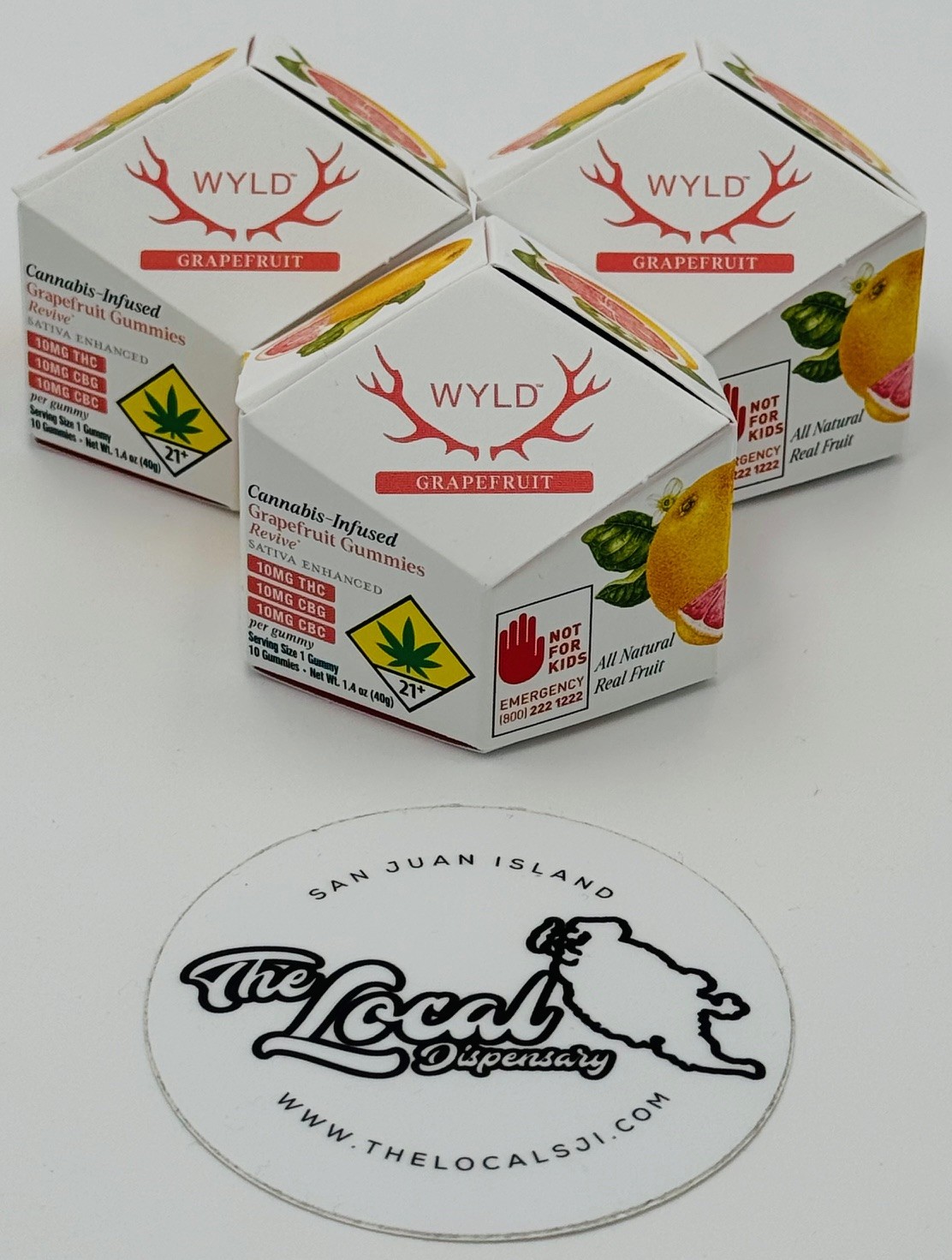Photograph of product: Grapefruit Gummies 1:1:1 TH-oui|CBG|CBC - Oui'd 10pk