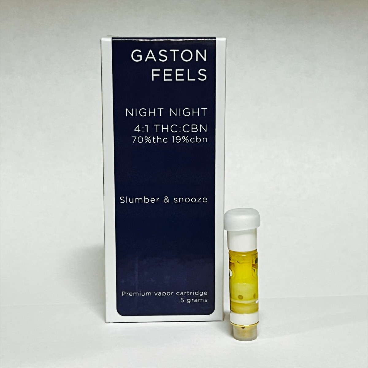 Photograph of Product: Gaston Feels | Night Night 4:1 THC/CBN | 0.5g Cart