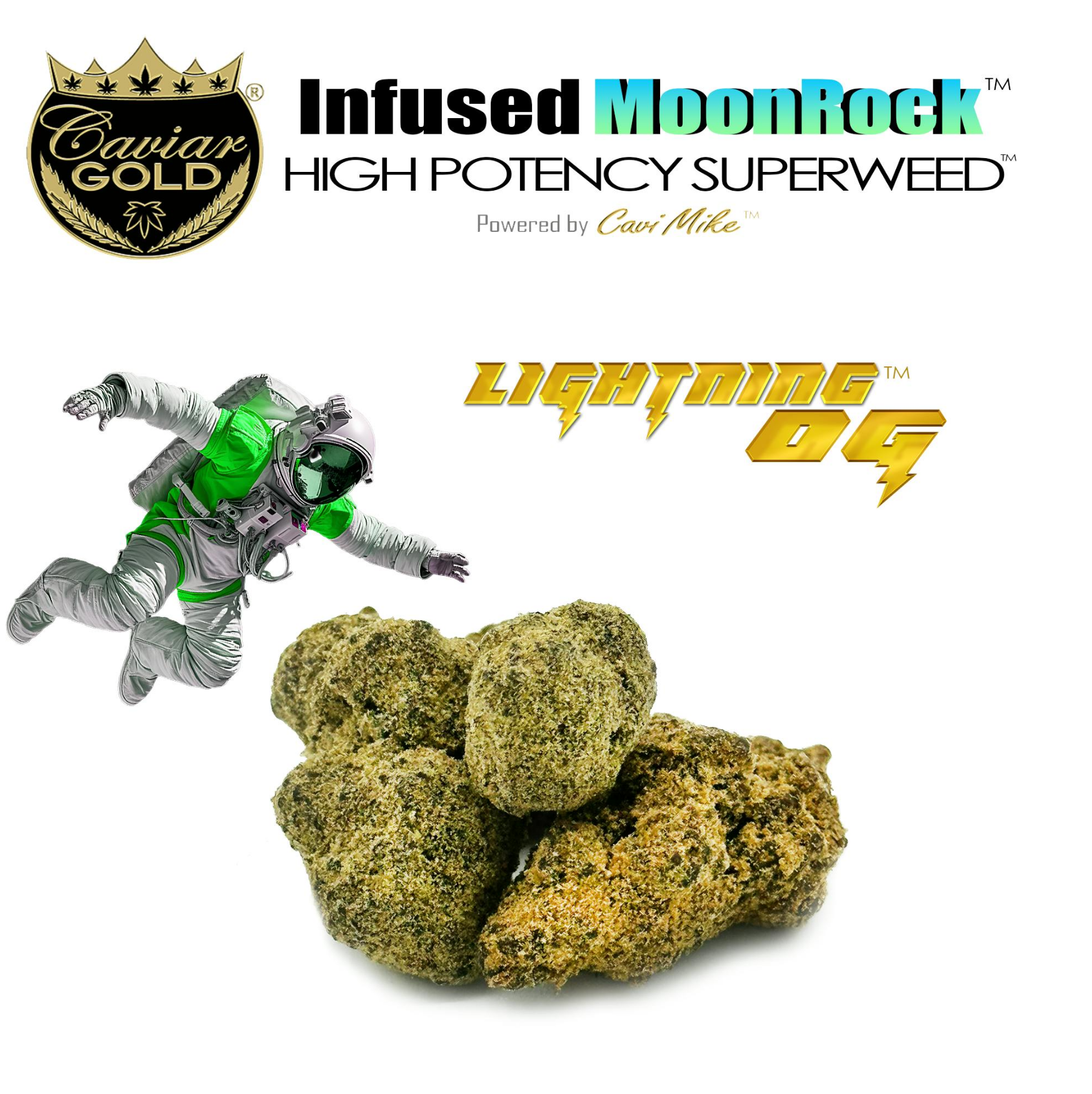 Photograph of product: Caviar Gold - Lightning OG Moonrocks Pre-Packaged 3.5g