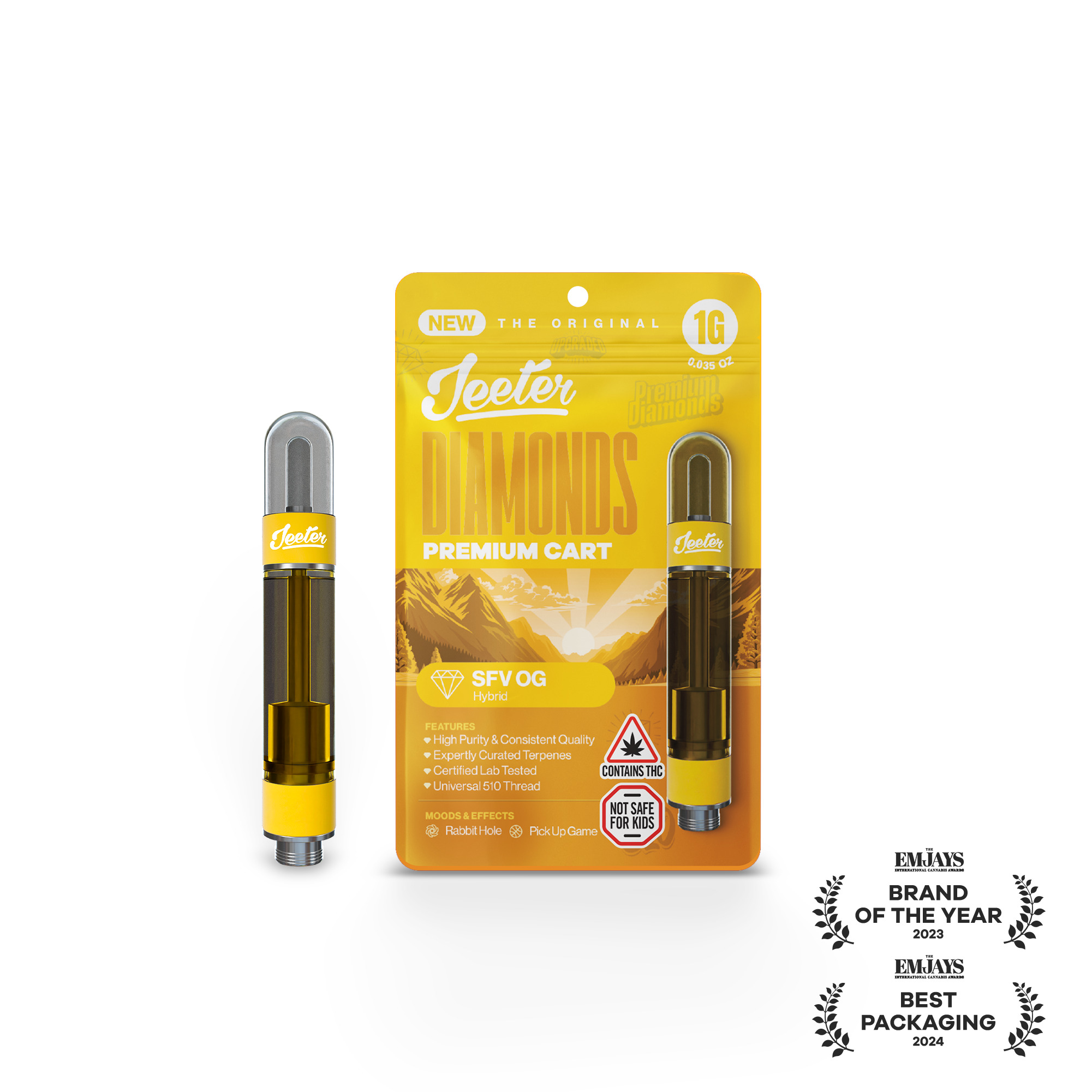 Photograph of product: Jeeter - SFV OG - Diamonds Vape Cart - 1g