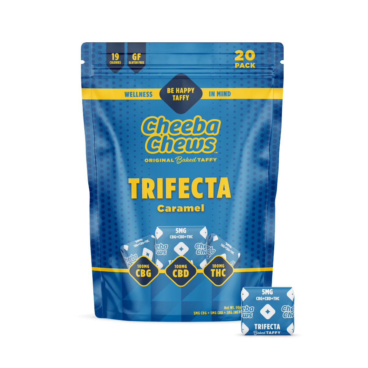 Photograph of product: Trifecta Caramel Taffy | 100mg - Cheeba Chews