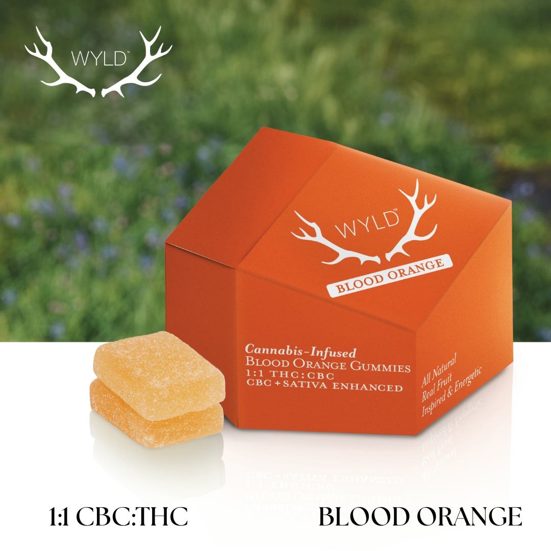 Photograph of product: Wyld Blood Orange Gummies | Oui'd | 1:1 TH-oui:CBC 10 Pack 100mg TH-oui