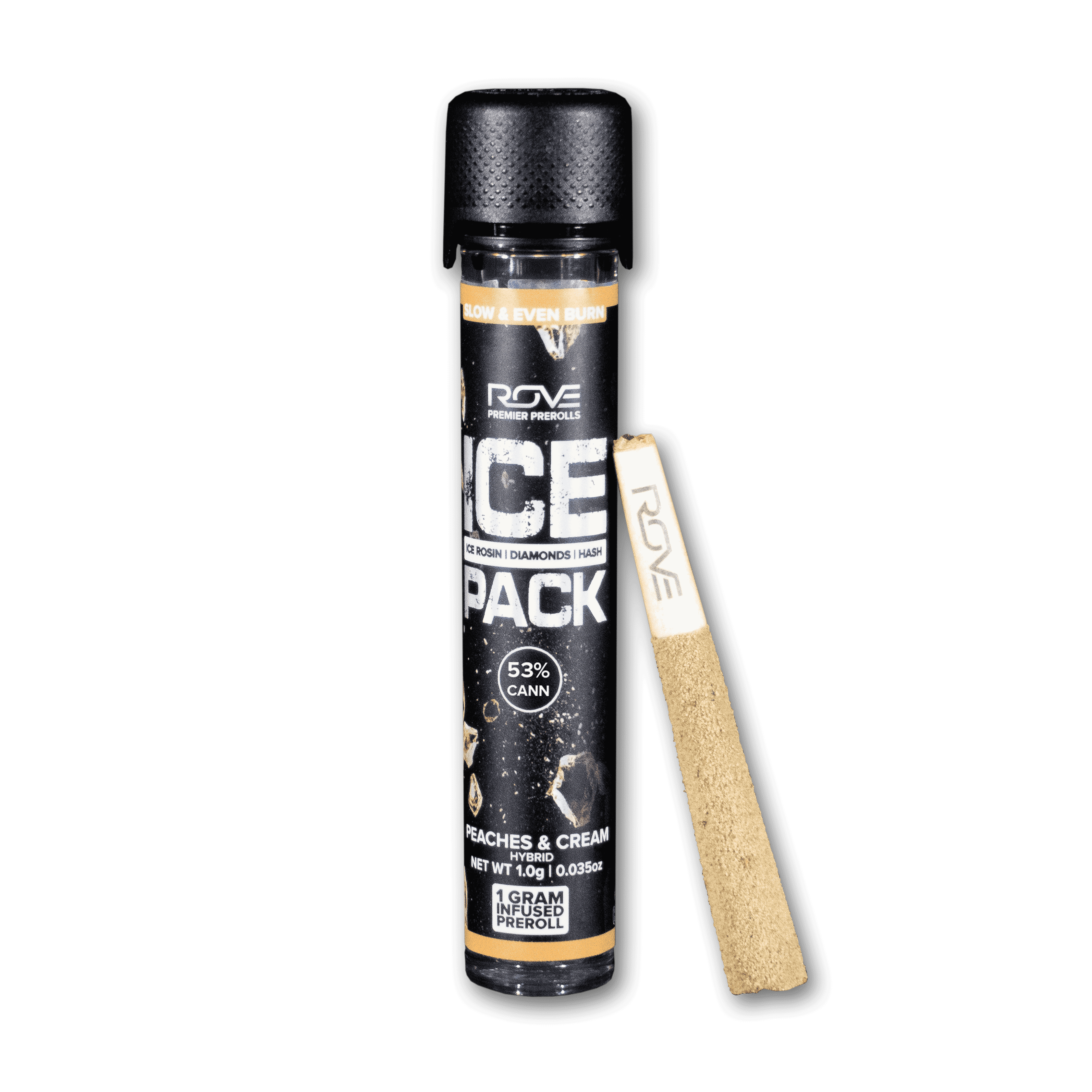Photograph of product: Rove Peaches and Cream (H) Infused Pre-Roll 1g