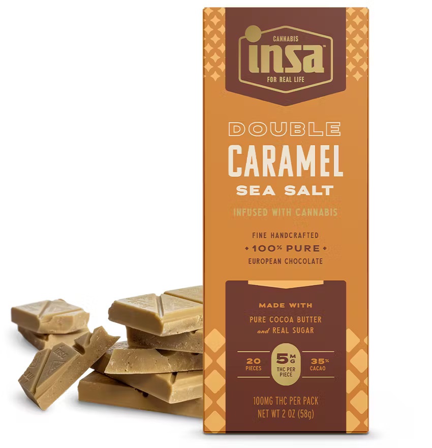 Photograph of product: Double Caramel Sea Salt Bar | 100MG | INSA
