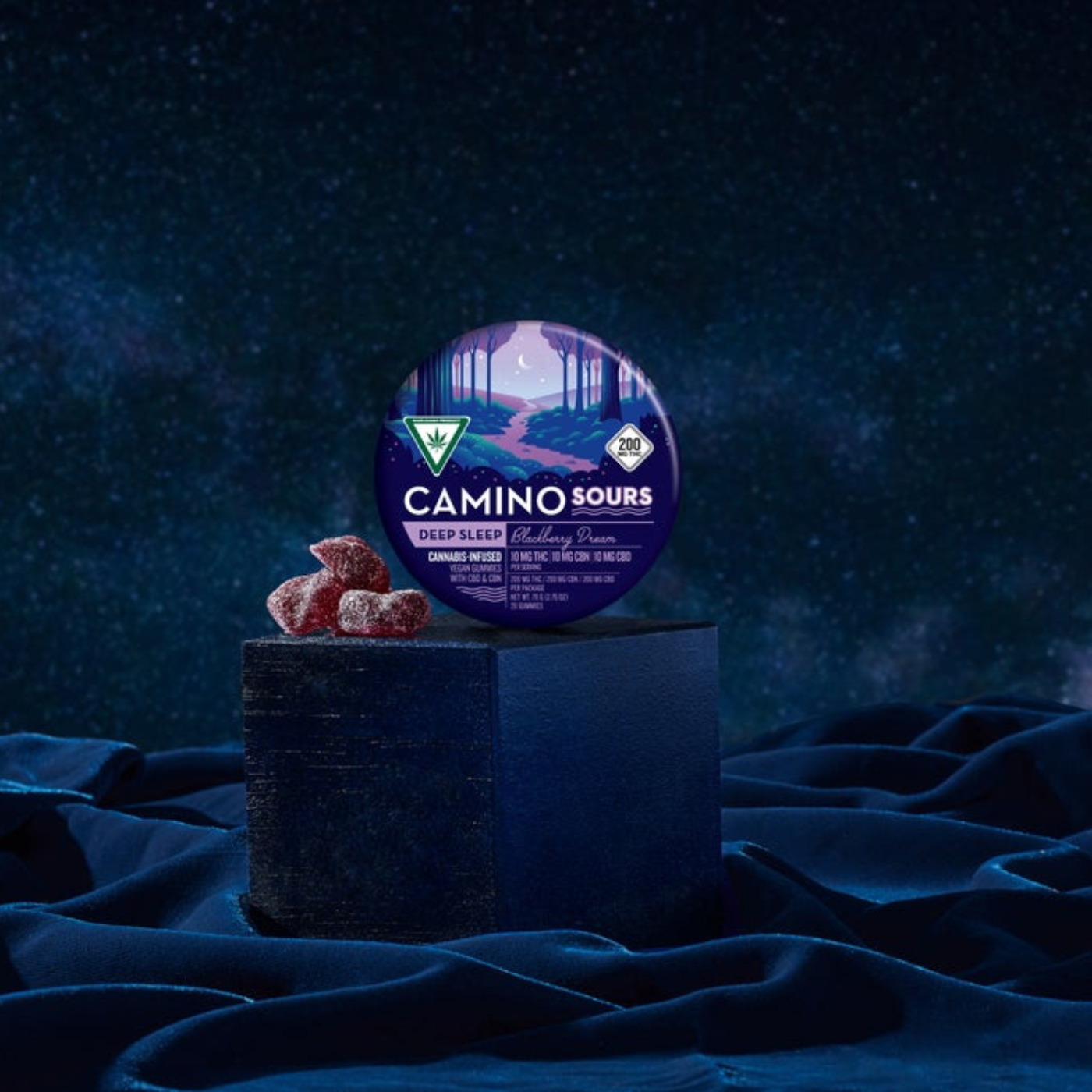 Photograph of product: Camino Sours - Blackberry Dream Deep Sleep 200mg TH-oui 200mg CBN 200mg CBD
