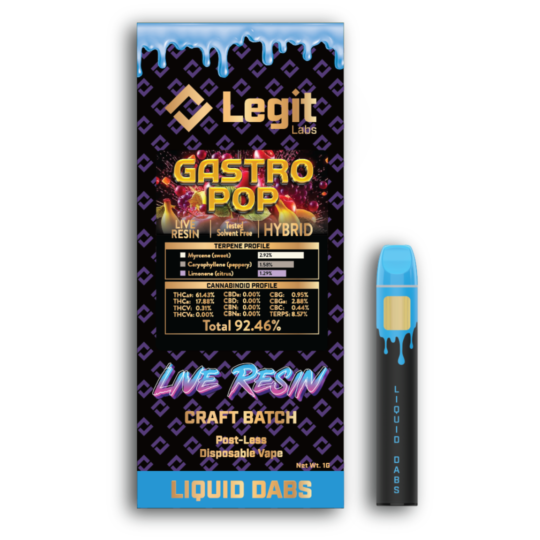 Photograph of product: Legit Labs | Gastro Pop Live Resin Disposable Vape | 1g