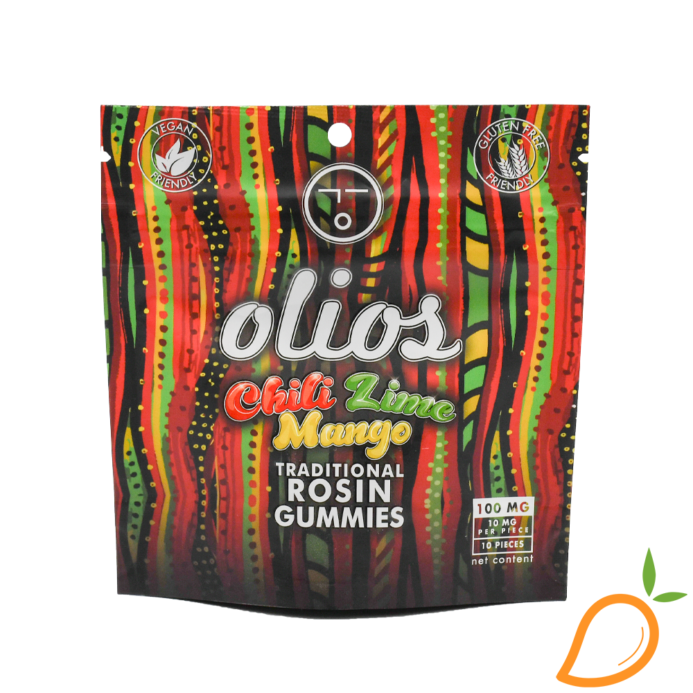 Photograph of product: 100mg Chili Lime Mango Rosin Gummies Olio